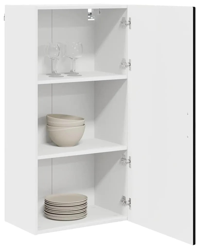 vidaXL Κρεμαστό ντουλάπι κουζίνας με ράφι Μαύρο 50 x 31 x 100 εκ.