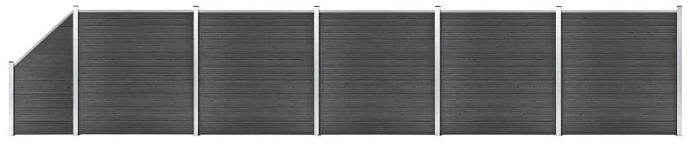 vidaXL Σετ Πάνελ Περίφραξης Μαύρο 965 x (105-186) εκ. από WPC