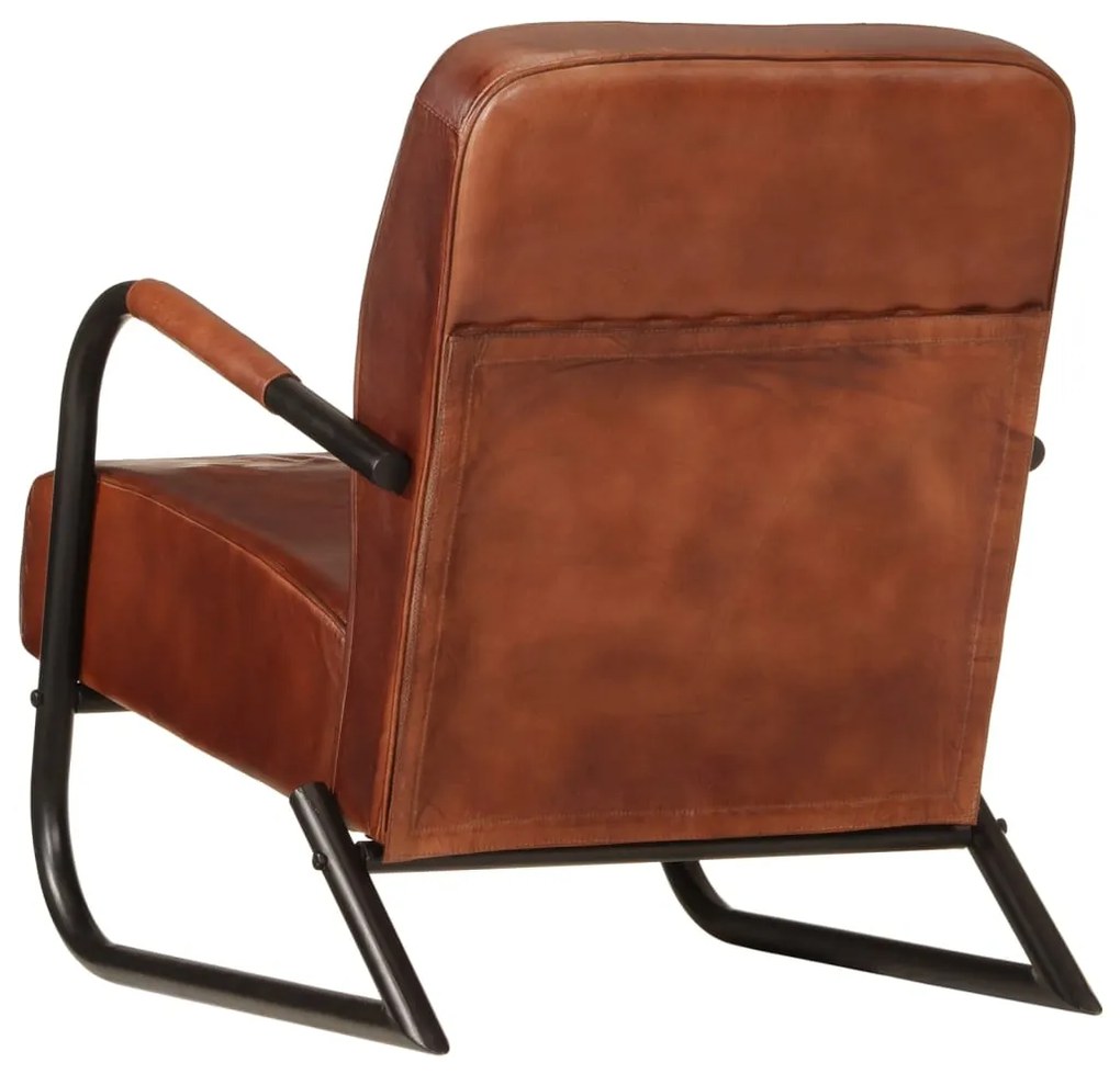 vidaXL Πολυθρόνα Καφέ από Γνήσιο Δέρμα