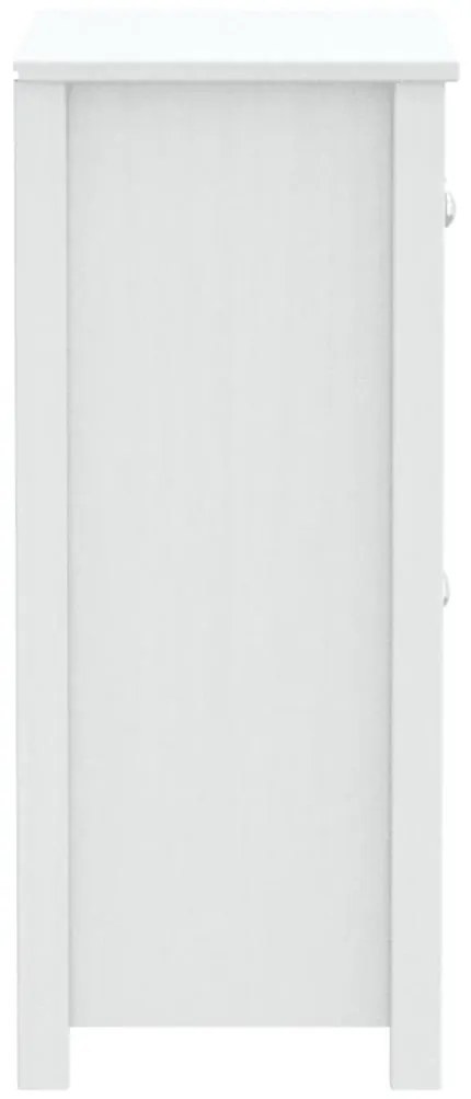 Ντουλάπι Μπάνιου BERG Λευκό 69,5x34x80 εκ. Μασίφ Ξύλο Πεύκου - Λευκό