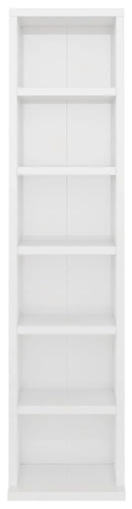 vidaXL Έπιπλο για CD Γυαλιστερό Λευκό 21x20x88 εκ. Επεξεργασμένο Ξύλο