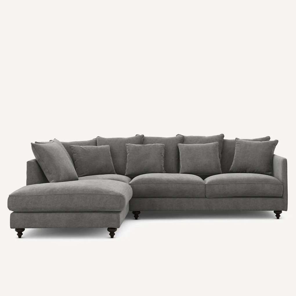 Γωνιακός καναπές-κρεβάτι από πολυεστέρα και βισκόζη, Lazare