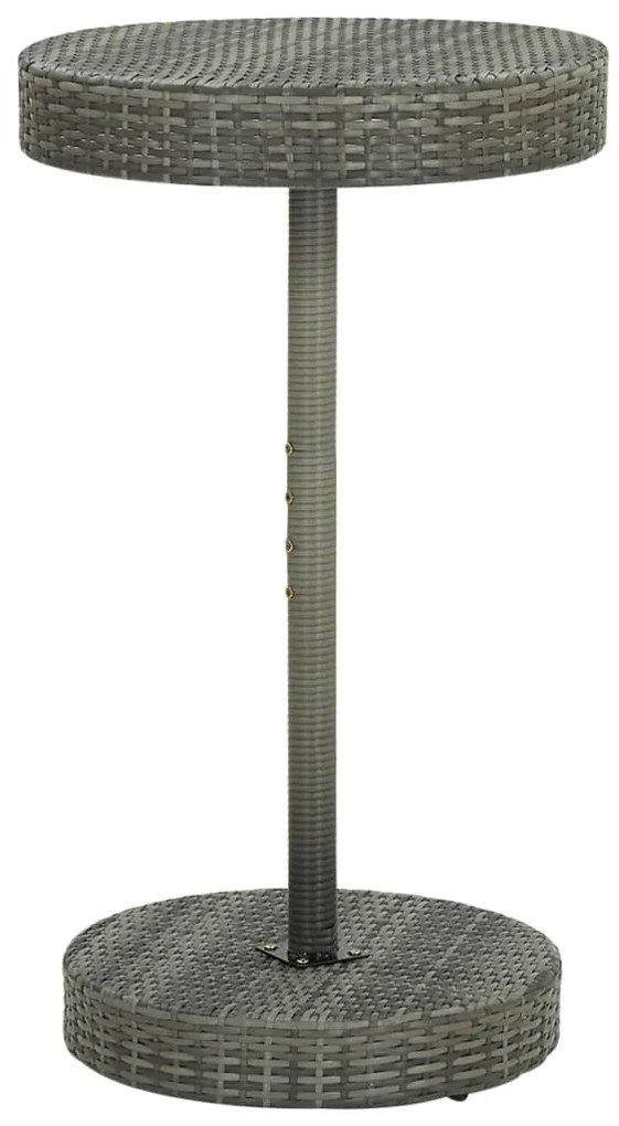 vidaXL Σετ Μπαρ Κήπου 3 Τεμαχίων Γκρι Συνθ. Ρατάν &amp; Μασίφ Ξύλο Ακακίας