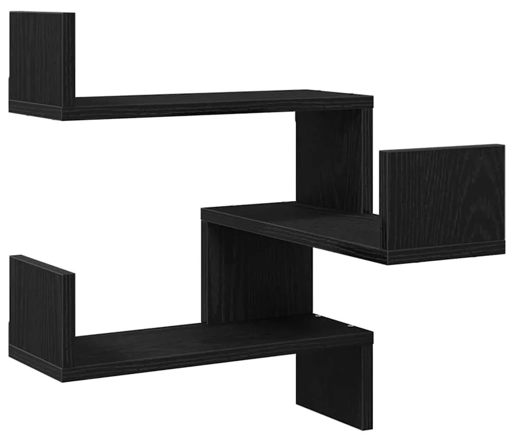 vidaXL Ράφια 2 τμχ Μαύρη Δρυς 40x40x49,5 εκ Επεξεργασμένο Ξύλο
