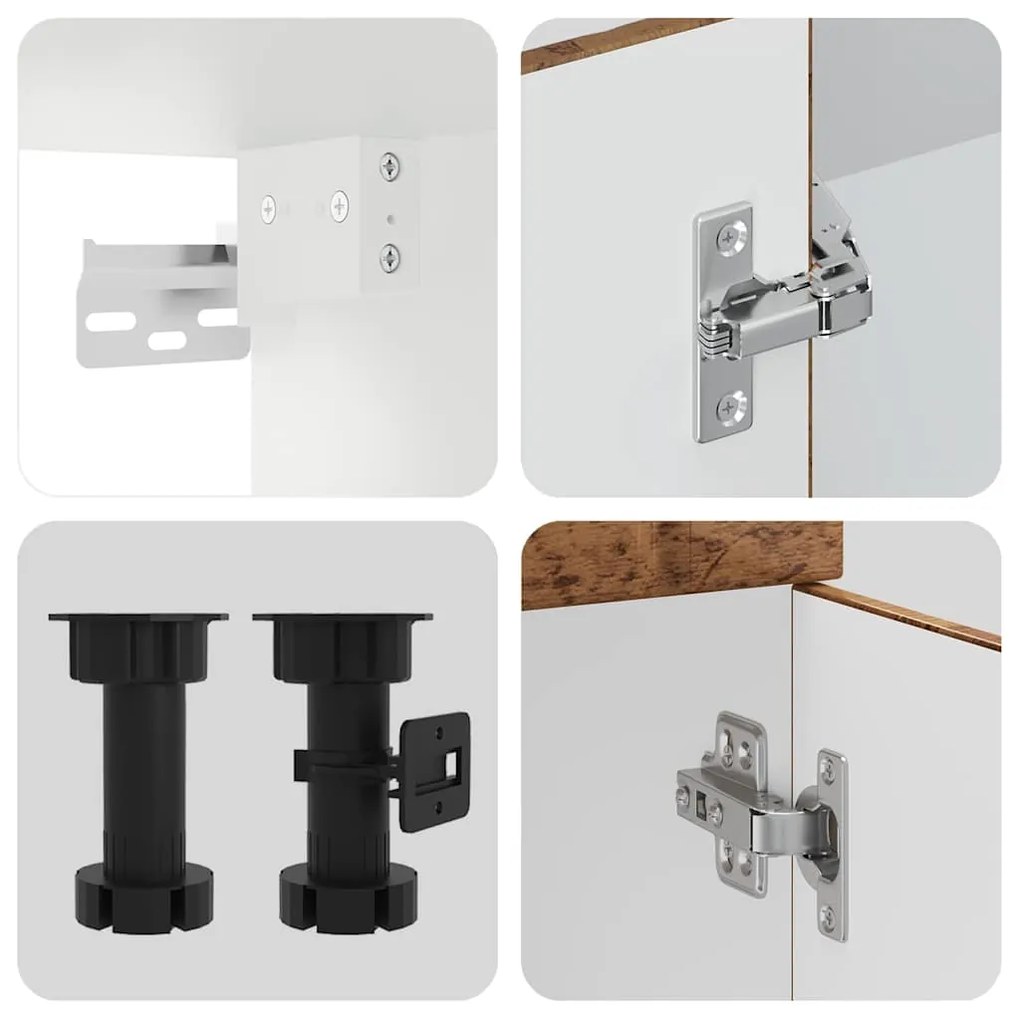 vidaXL Σετ Ντουλάπια Κουζίνας 4 Τεμαχίων Kalmar Επεξεργασμένο Ξύλο