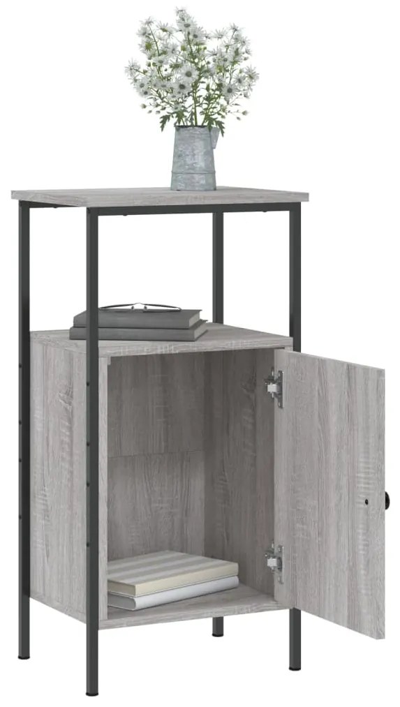 vidaXL Κομοδίνα 2 τεμ. Γκρι Sonoma 41 x 31 x 80 εκ. από Επεξεργ. Ξύλο