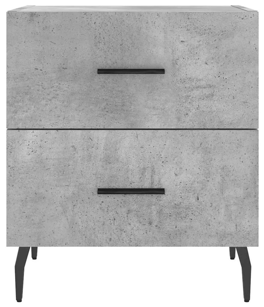 vidaXL Κομοδίνα 2 τεμ. Γκρι Σκυροδεμ. 40 x 35 x 47,5 εκ. Επεξεργ. Ξύλο