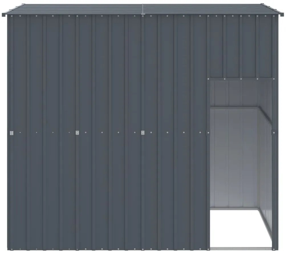 vidaXL Σπιτάκι Σκύλου με Οροφή Ανθρακί 214x153x181 εκ. Γαλβαν. Χάλυβας