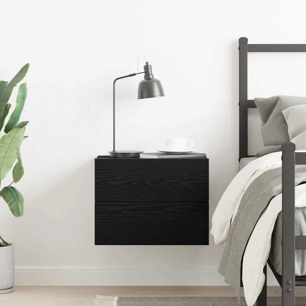 vidaXL Κομοδίνο Μαύρη δρυς 40 x 30 x 30 εκ Επεξεργασμένο ξύλο