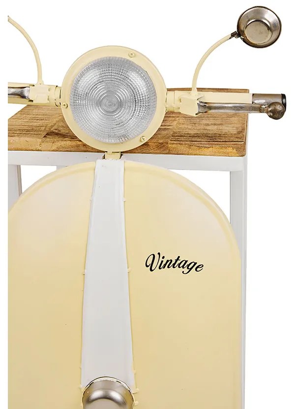 MINI VESPA SIDE TABLE ΜΕ ΡΑΦΙΑ CREAM ΛΕΥΚΟ ΦΥΣΙΚΟ 61x45xH88cm - 04-0986