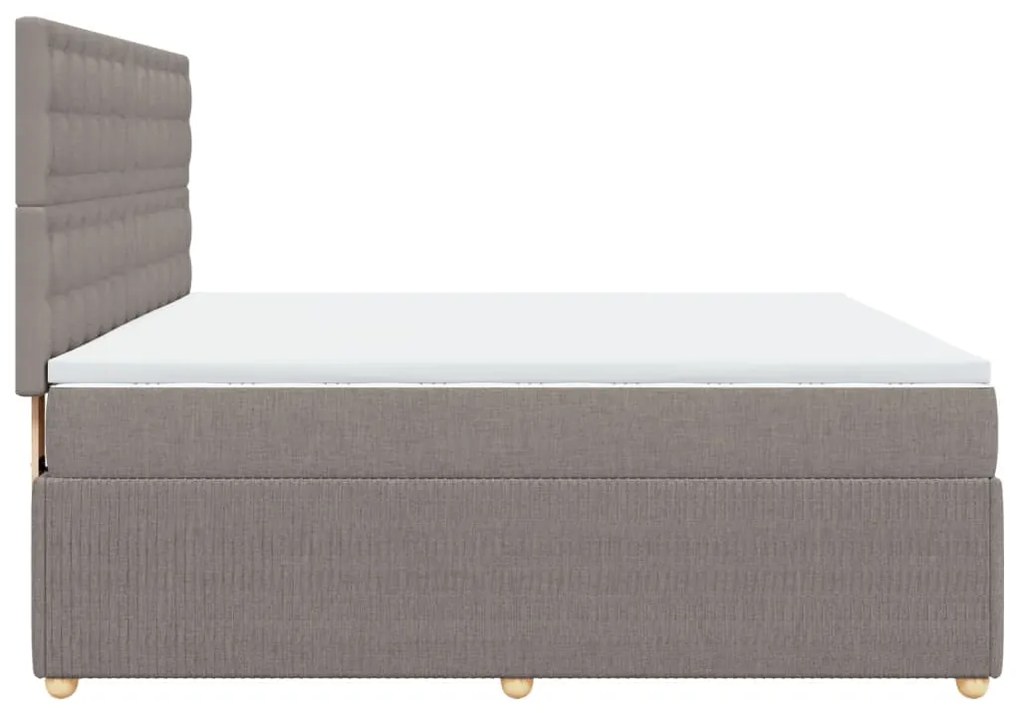 vidaXL Κρεβάτι Boxspring με Στρώμα Taupe 180x200 εκ. Υφασμάτινο