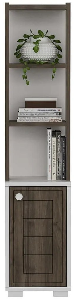 Βιβλιοθήκη Anka 475OLV2114 29,6x21,6x134,6cm White-Walnut