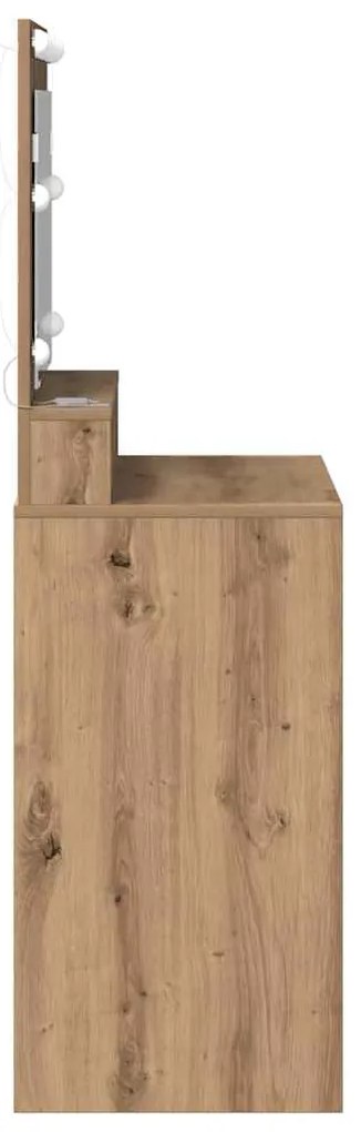 vidaXL Τραπέζι Μακιγιάζ με ράφι artisan δρυς 79 x 41 x 135 cm