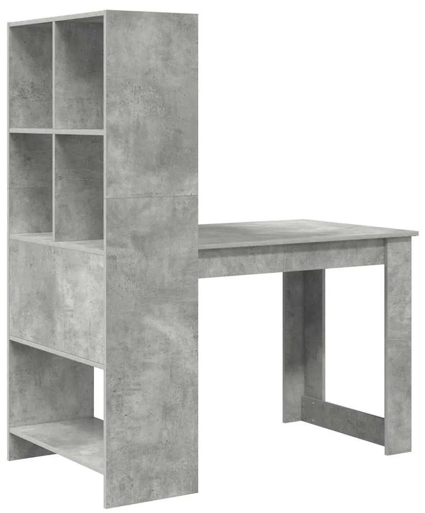 vidaXL Γραφείο Σκυρόδεμα Γκρι 122 x 67 x 145 εκ. Επεξεργασμένο ξύλο