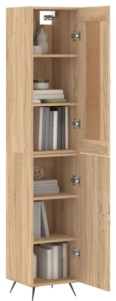 vidaXL Μπουφές Sonoma δρυς 34,5 x 34 x 180 εκ. από Επεξεργασμένο Ξύλο
