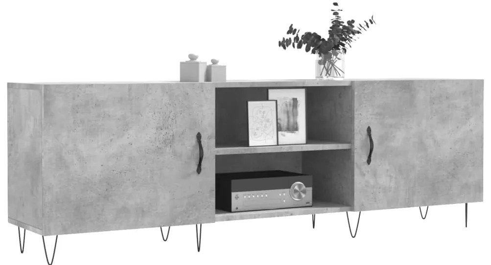 vidaXL Έπιπλο Τηλεόρασης Γκρι Σκυροδέματος 150x30x50 εκ. Επεξ. Ξύλο