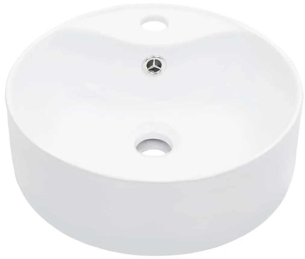 vidaXL Νιπτήρας με Οπή Υπερχείλισης Λευκός 36 x 13 εκ. Κεραμικός