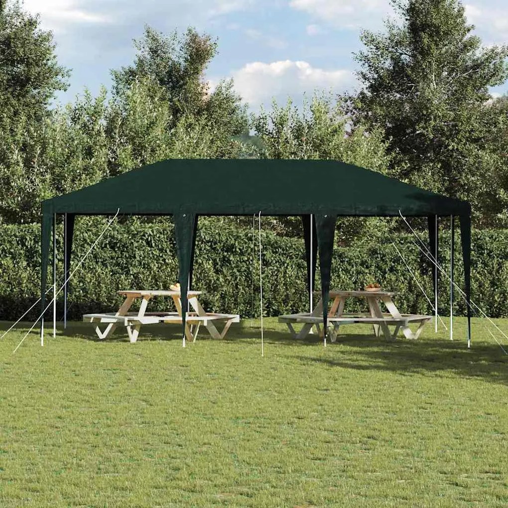 vidaXL Σκηνή Πάρτυ Πράσινο και Λευκό 600 x 400 x 266 εκ