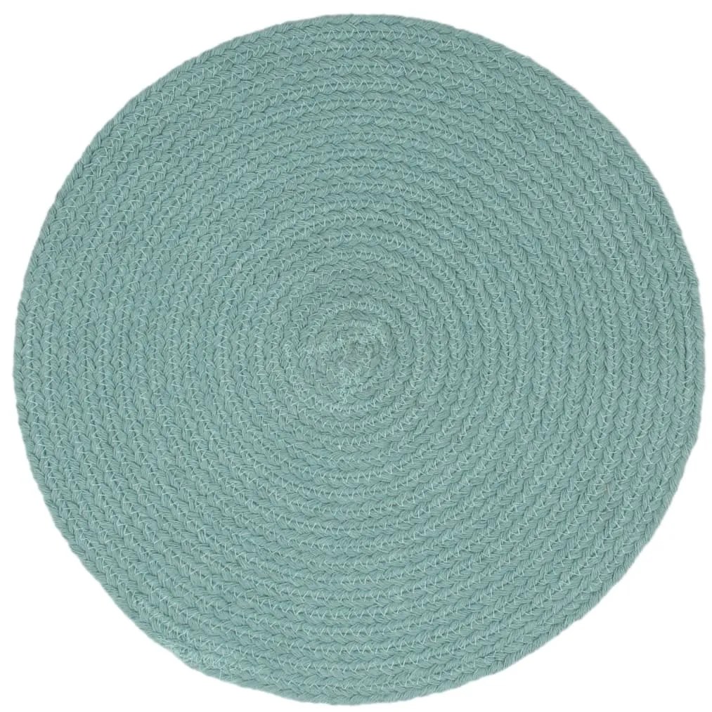 vidaXL Σουπλά Στρογγυλά Απλά 4 τεμ. Πράσινα 38 εκ. Βαμβακερά