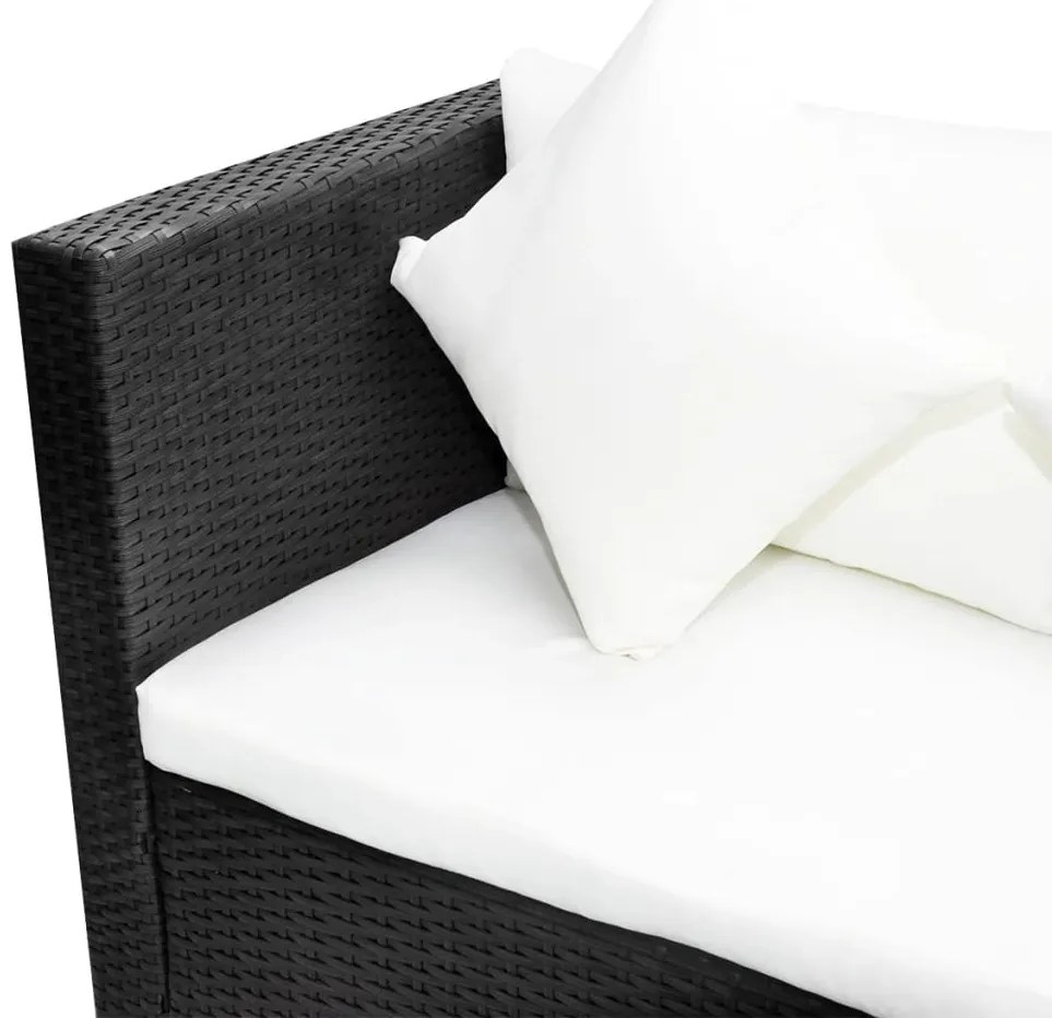 vidaXL Σαλόνι Κήπου 4 Τεμαχίων Μαύρο από Συνθετικό Ρατάν με Μαξιλάρια