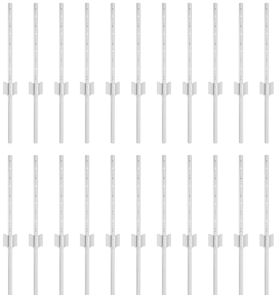 vidaXL Πό posts φράχτη 22 pcs Ασημί 50 x 0.4 μ Γαλβανισμένος χάλυβας