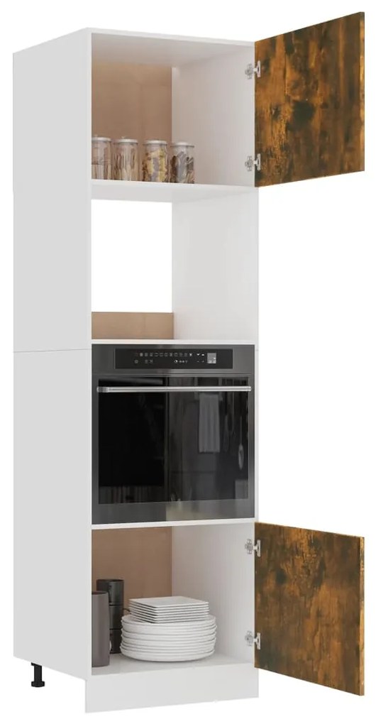 vidaXL Ντουλάπι Μικροκυμάτων &quot;Lyon&quot; Καπνιστή Δρυς 60x57x207 εκ. από Τεχνητό Ξύλο