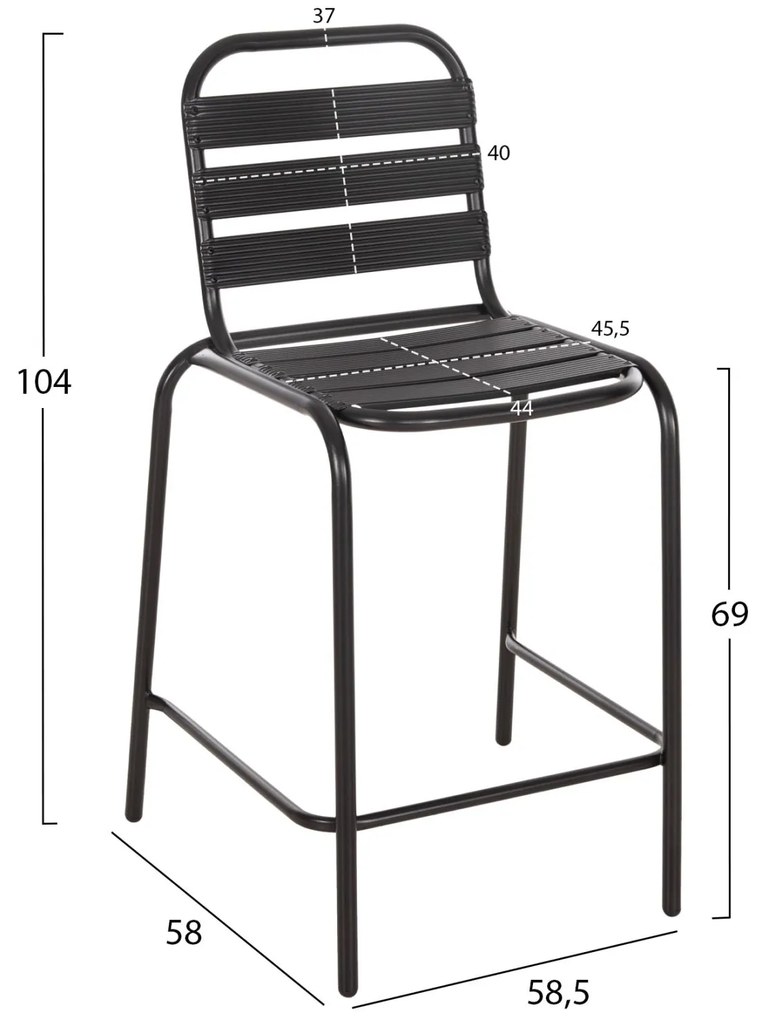 Σετ Κήπου Μπάρ LAURA 3 τεμ Μαύρο Μέταλλο &amp; Αλουμίνιο