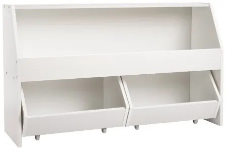 VEVOR Toy Storage Organizer, Wooden Kids Bookshelf with Storage, Toy Storage Cabinet with 2 Mobile Drawers, Kids Storage Organizer for Bedroom, Nursery, Living Room, Entryway, Preschool, White