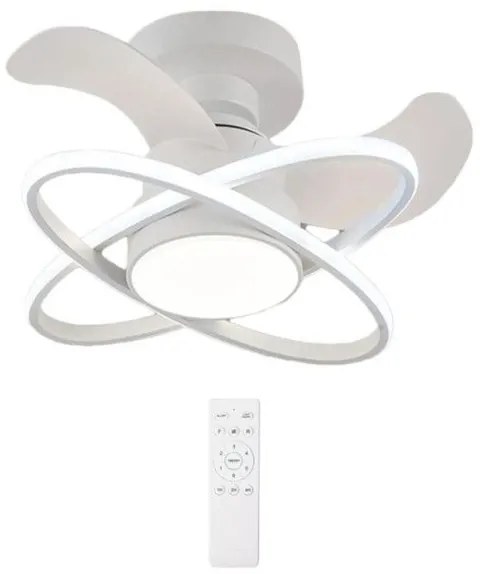 Ανεμιστήρας Οροφής Με LED Φως 96W Φ60x28cm Λευκός HLL-0177 POWERTECH HLL-0177