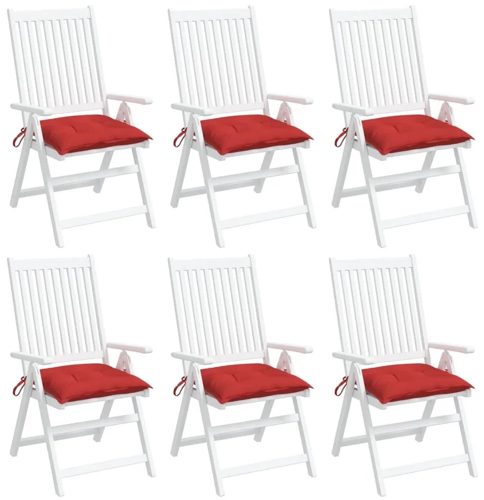 Μαξιλάρια Παλέτας Κήπου 6 τεμ. Κόκκινο 50x50x7εκ. Oxford Ύφασμα