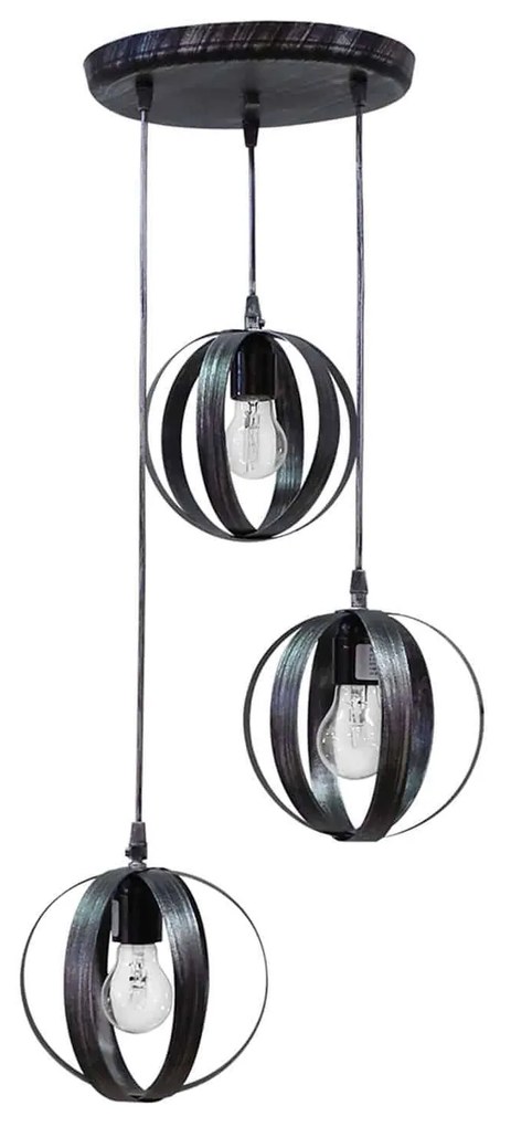 Φωτιστικό Οροφής Κρεμαστό Lama/3L Pendel 34-0085 Silver Metal, Plastic