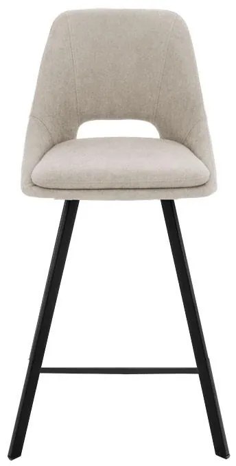 Σκαμπό μπαρ Initiate κρεμ μπουκλέ ύφασμα-πόδι μαύρο μέταλλο 48x56x98εκ 2αδα 48x56x98 εκ.