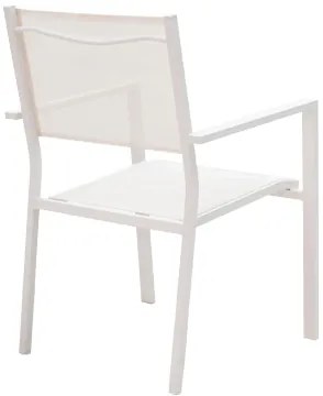 Τραπεζαρία Zacreta-Kliton σετ 7τεμ pakoworld αλουμίνιο σε λευκή απόχρωση 150x80x74εκ