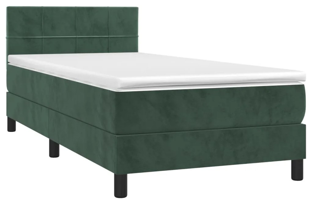 ΚΡΕΒΑΤΙ BOXSPRING ΜΕ ΣΤΡΩΜΑ ΣΚΟΥΡΟ ΠΡΑΣΙΝΟ 100X200ΕΚ. ΒΕΛΟΥΔΙΝΟ 3141290