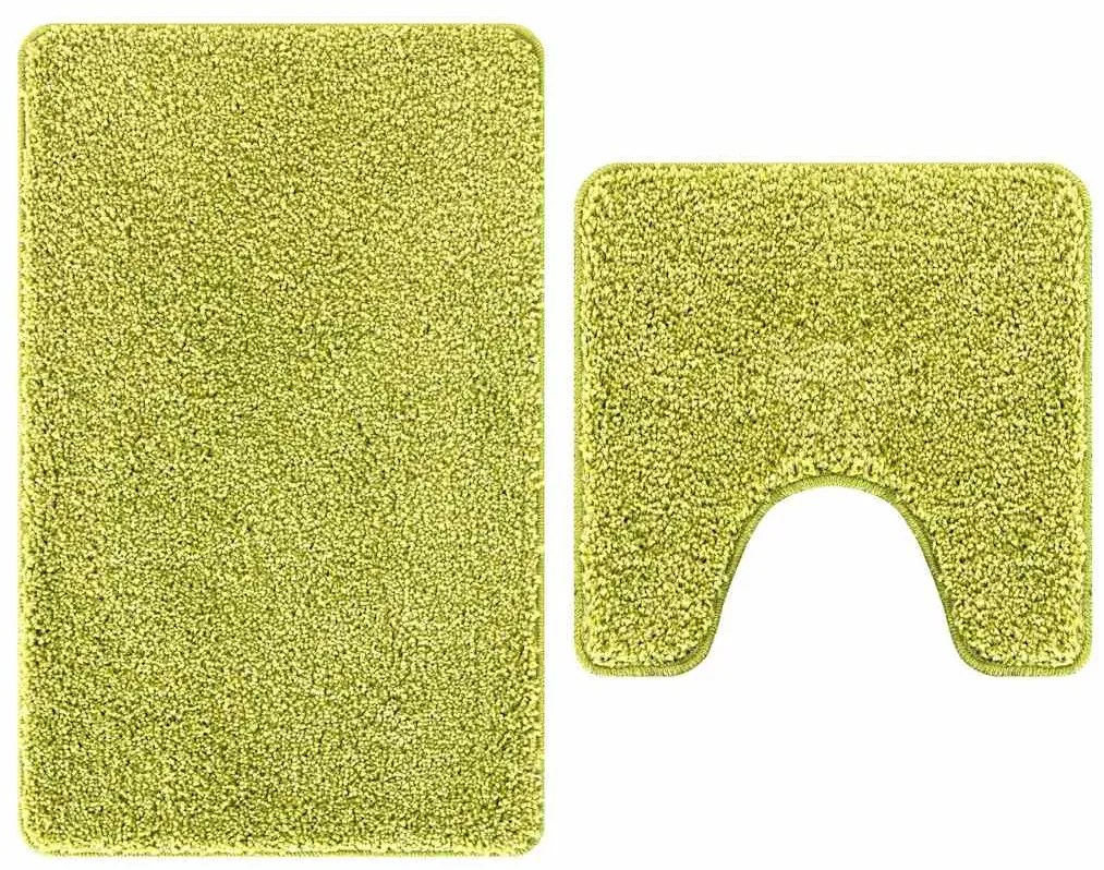 vidaXL Σετ Μάτ Μπάνιου Αντιολισθητικό 2 pcs Πράσινο PP