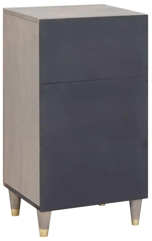 vidaXL Πλαϊνό γραφείο με ράφι με πόρτα Γκρι και Χρυσό 40 x 33 x 75 εκ.