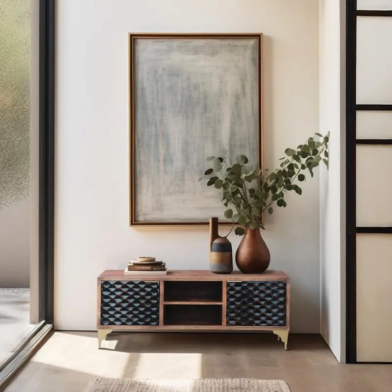Έπιπλο Τηλεόρασης Amrita Fylliana Καφέ 140x40x55 εκ. 140x40x55 εκ.