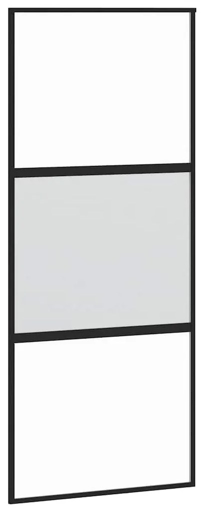 vidaXL Συρόμενη πόρτα με σετ υλικού 90x205 cm από γυαλί&amp;Αλουμίνιο
