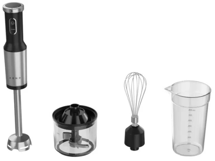 Μπλέντερ, τεμαχιστής και μίξερ 3 σε 1 AENO AHB0004B, 1200W, 0,5 l, 18 στάδια, Turbo, DC μοτέρ, Μαύρο/inox