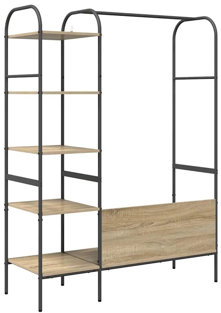 vidaXL Ράφι Ρούχων με ράφι Καφέ 120 x 44 x 160 εκ Επεξεργασμένο ξύλο