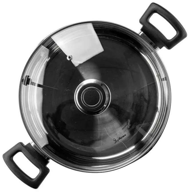 Κατσαρόλα Luigi Ferrero Sophia FR-3406, 26x14 cm, 7 l, Ατσάλι 18/10, Γυάλινο καπάκι, Επαγωγή, Inox