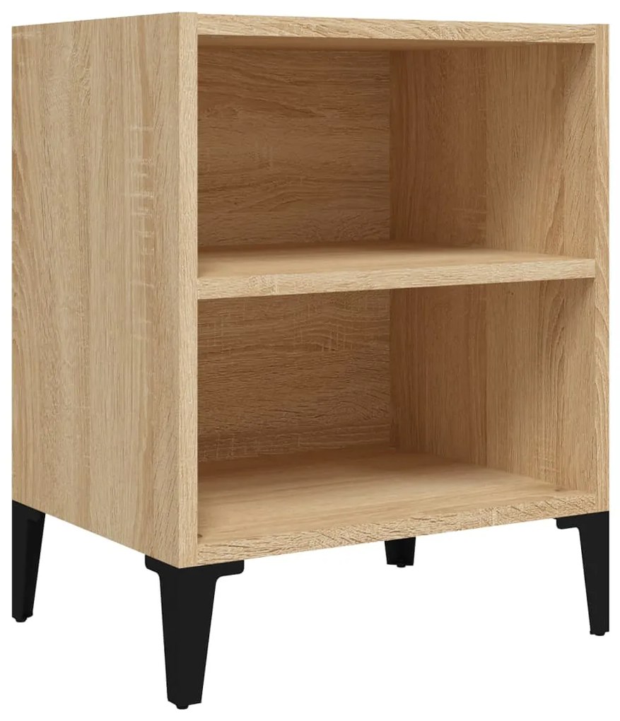vidaXL Κομοδίνο Sonoma Δρυς 40 x 30 x 50 εκ. με Μεταλλικά Πόδια