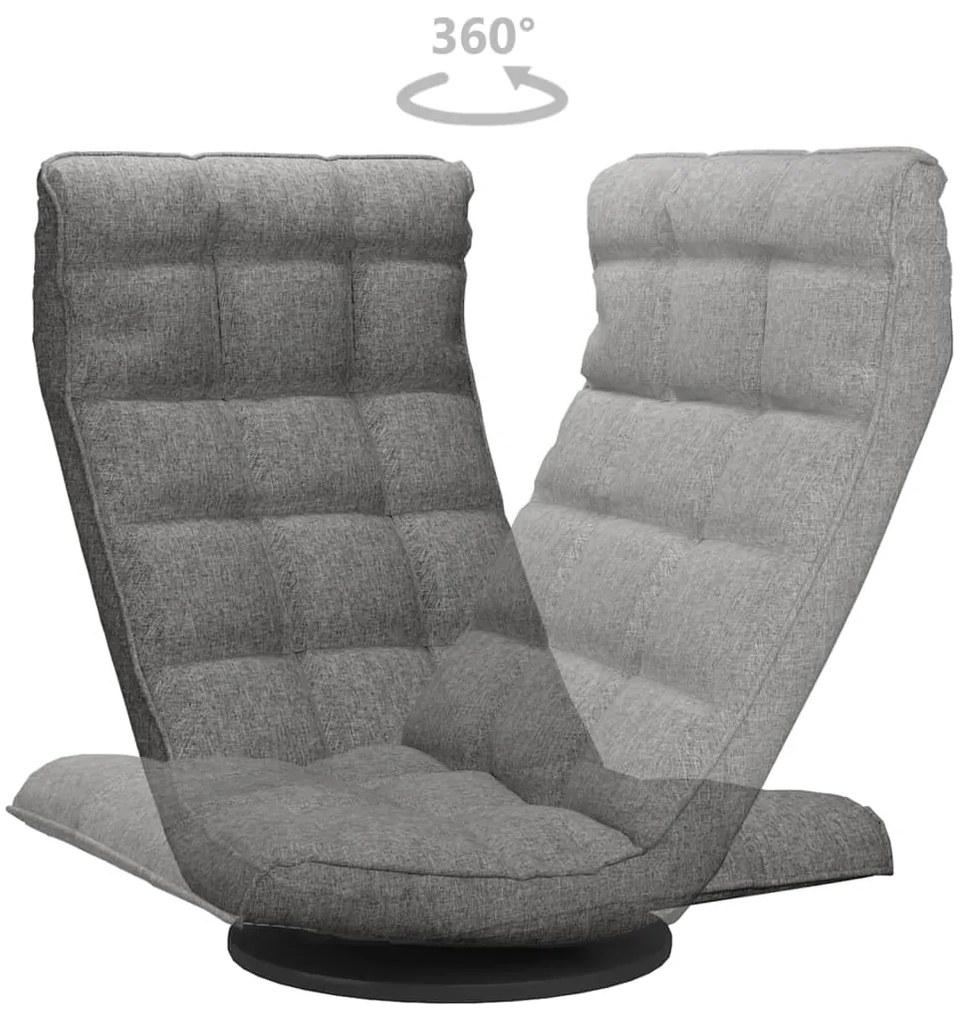 vidaXL Καρέκλα Δαπέδου Περιστρεφόμενη Ανοιχτό Γκρι Υφασμάτινη