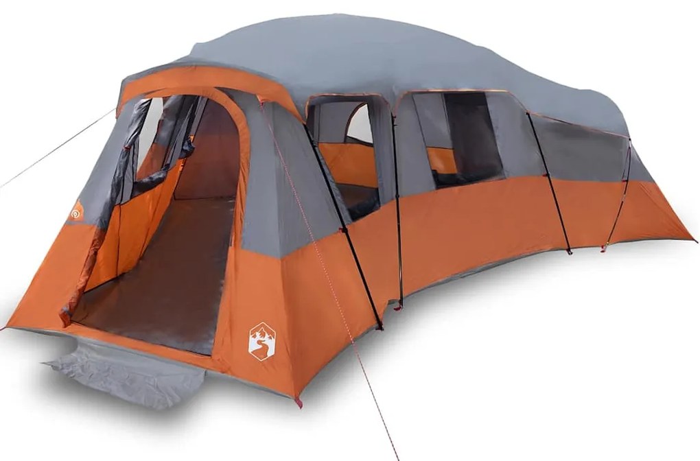 vidaXL Οικογενειακή Σκηνή Γκρι και πορτοκαλί 762 x 655 x 218 εκ