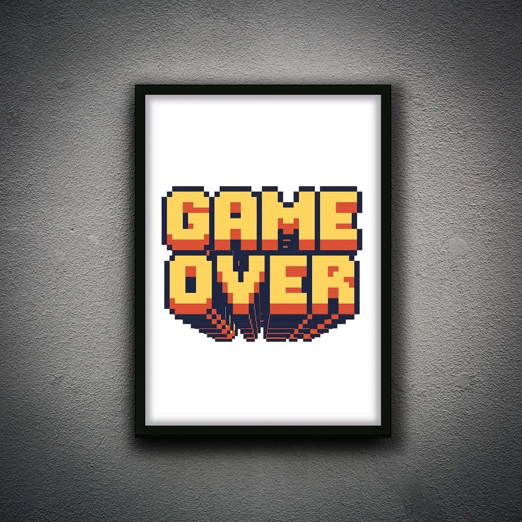 Πόστερ &amp; Κάδρο Game Over White GM123 30x40cm Εκτύπωση Πόστερ (χωρίς κάδρο)