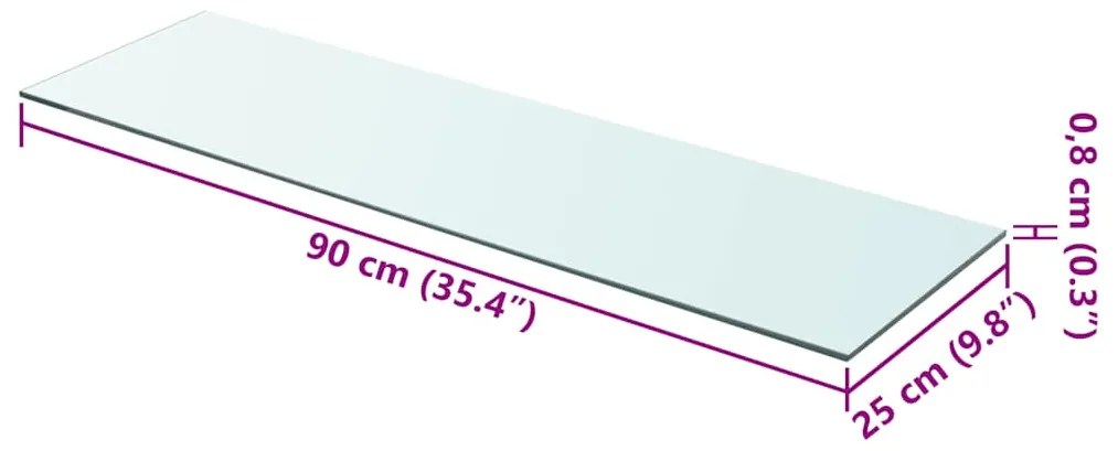 vidaXL Ράφια Πάνελ 2 τεμ. Διάφανα 90 x 25 εκ. Γυάλινα