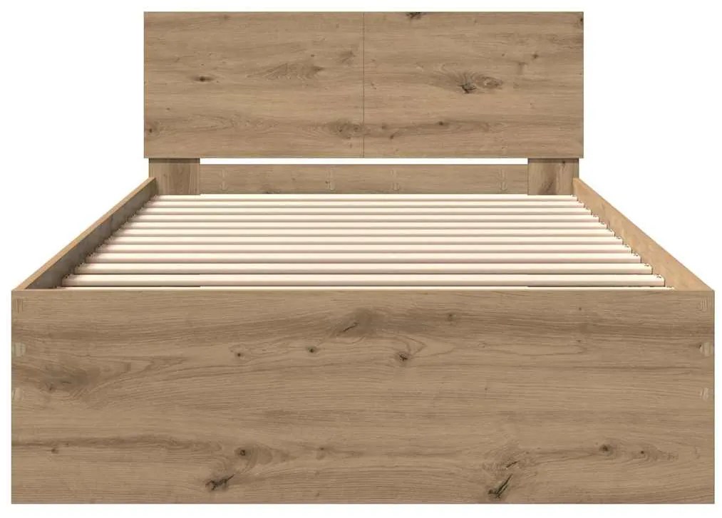 vidaXL Σκελετός Κρεβατιού Artisan Oak 100 x 200 cm Επεξεργασμένο ξύλο