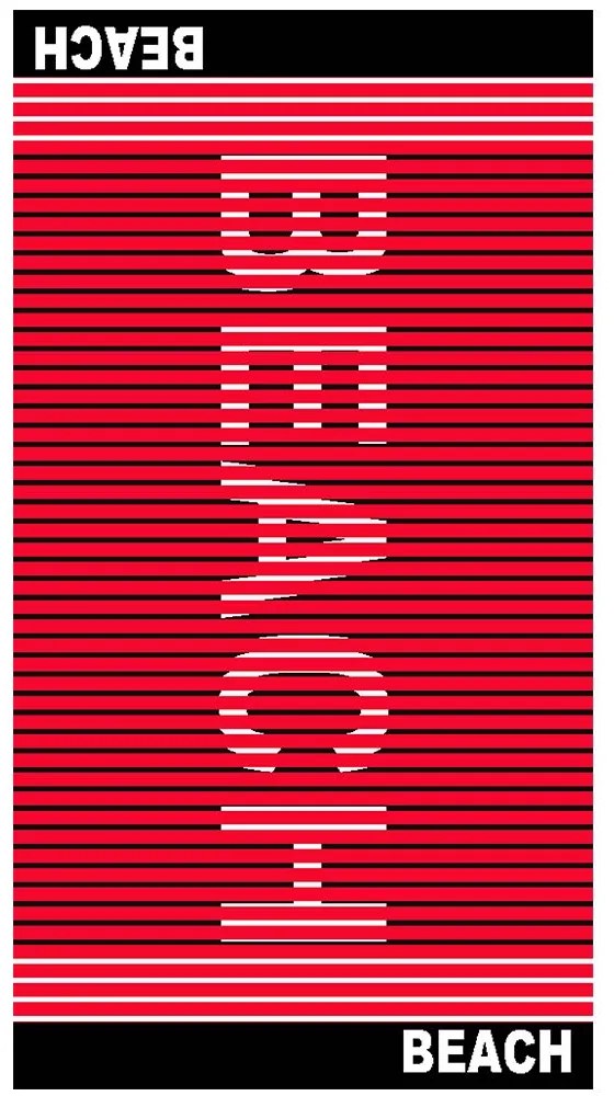 Πετσέτα Θαλάσσης 73 Red-Black DimCol Θαλάσσης 90x170cm 100% Cotton