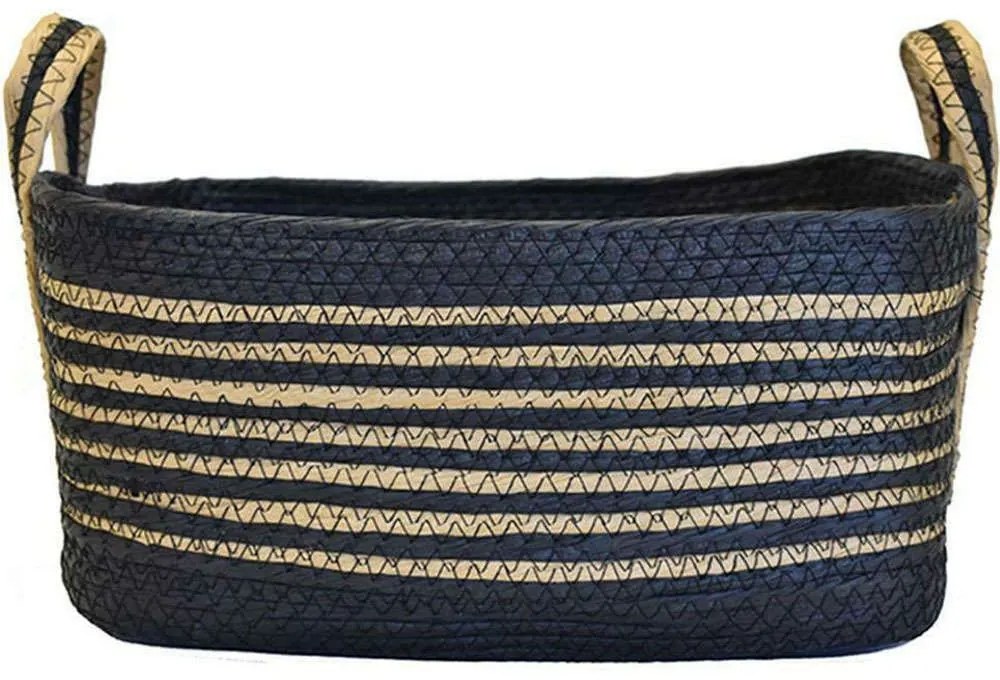 Καλάθι Ριγέ 00.06.67398 40x28x18cm Black-Brown Mat