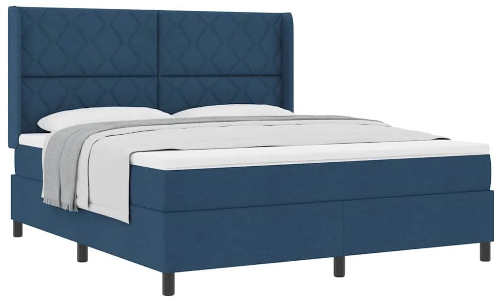 vidaXL Κρεβάτι με ελατήρια με στρώμα Μπλε 180 x 200 cm ύφασμα